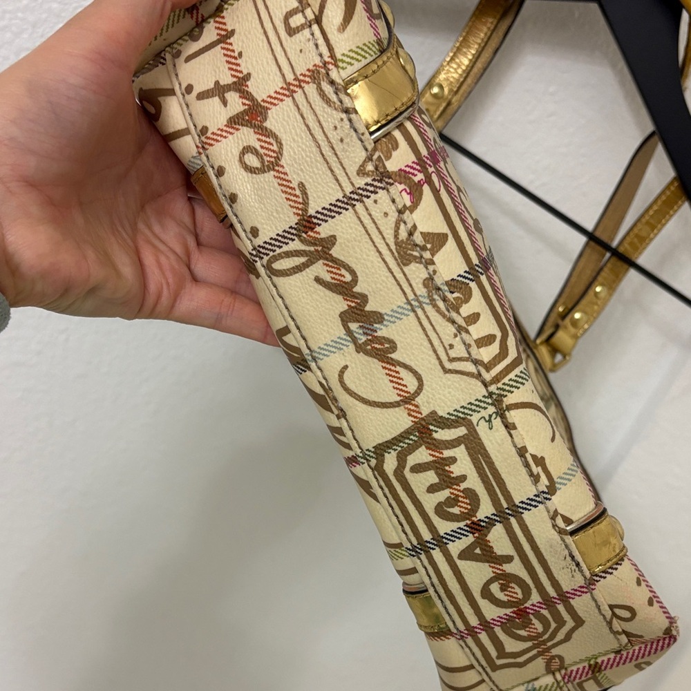 Coach Y2K Gold and Tan Graphic Tote Bag - Picture 9 of 16